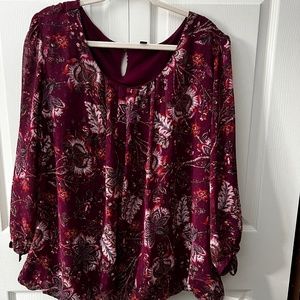 Roz &Ali 3/4 sleeve floral blouse